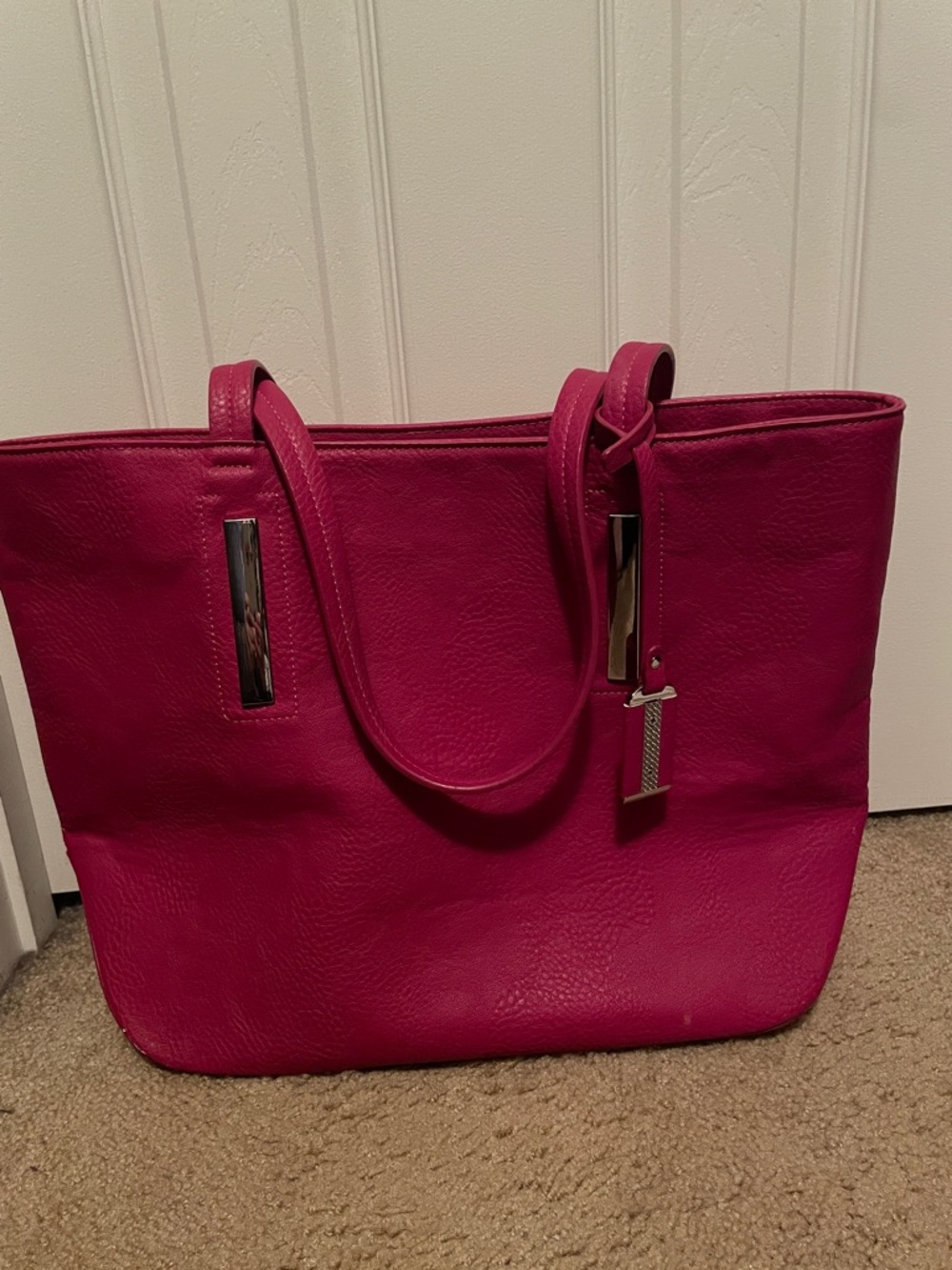 Women's Pink Leather Tote Bag - Classic Everyday Carry